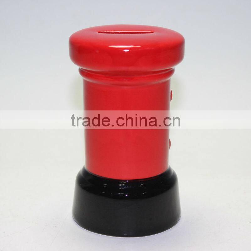 Ceramic postbox saving bank