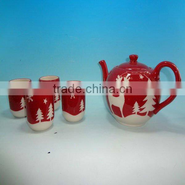Santa ceramic teapot set