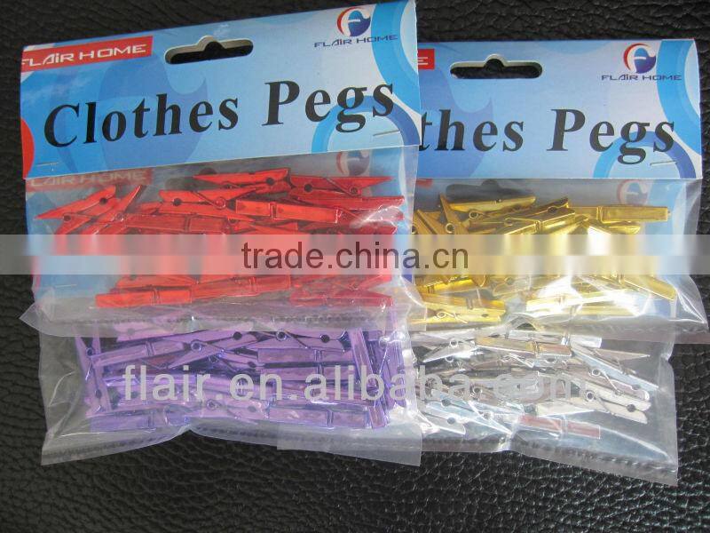 plastic electroplated decorative red colorful mini clips