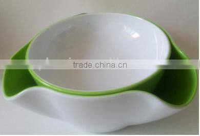 innovative bowl-in-dish plastic snack bowl set with divider