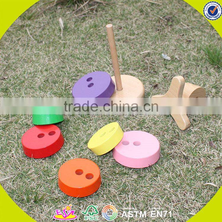 Wholesale funny kids wooden rainbow stacking blocks toy wonderful toddler wooden rainbow stacking blocks toy W13D110