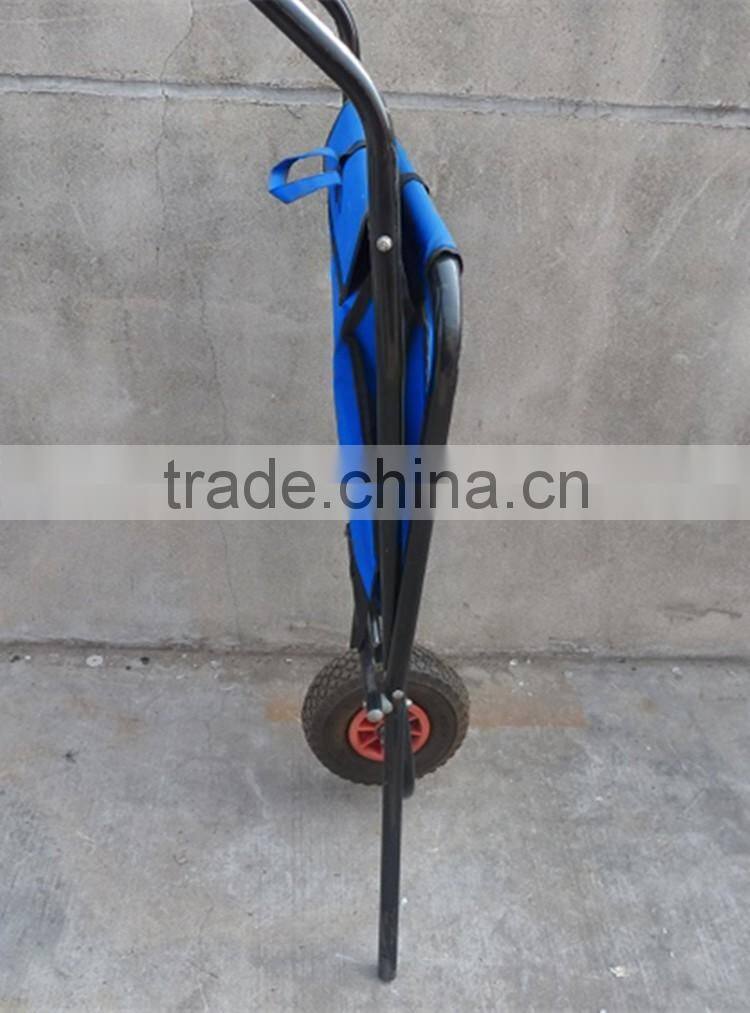 2016 hot selling foldable fabric sack wheel barrow used for lightweight stuff for export