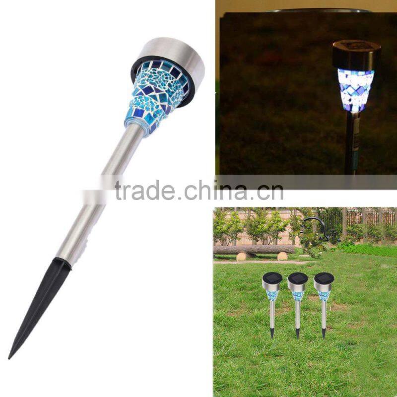 Solar LED Lighting Solar Powered Outdoor Garden Yard Stainless Steel Mosaic Light
