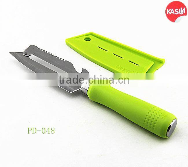 PD-048 Multi Function peeler knife Fish scraper with cover manual vegetable cutter for home use