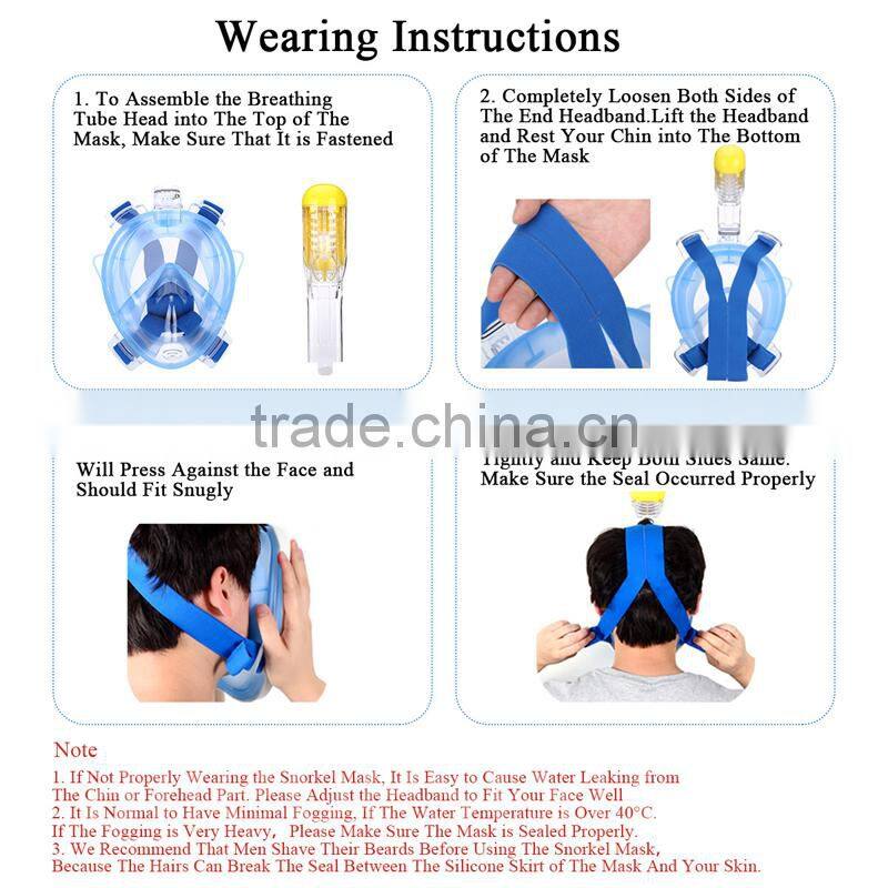 Good price of best seller 180 degree full face snorkel mask swimming equipment for wholesales