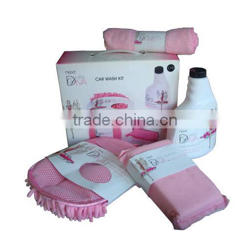 portable car clean kit /cleaning microfiber car set/microfiber handle car wash kit