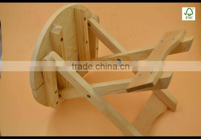 natural high quality pine wood stool