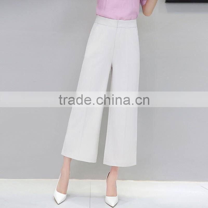 Wholesale women's wool wide leg palazzo trousers casual pants High waist straight pants