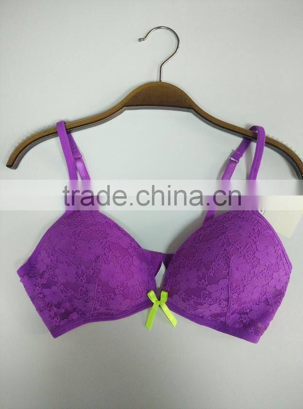 Plus size full cup purple sexy bra