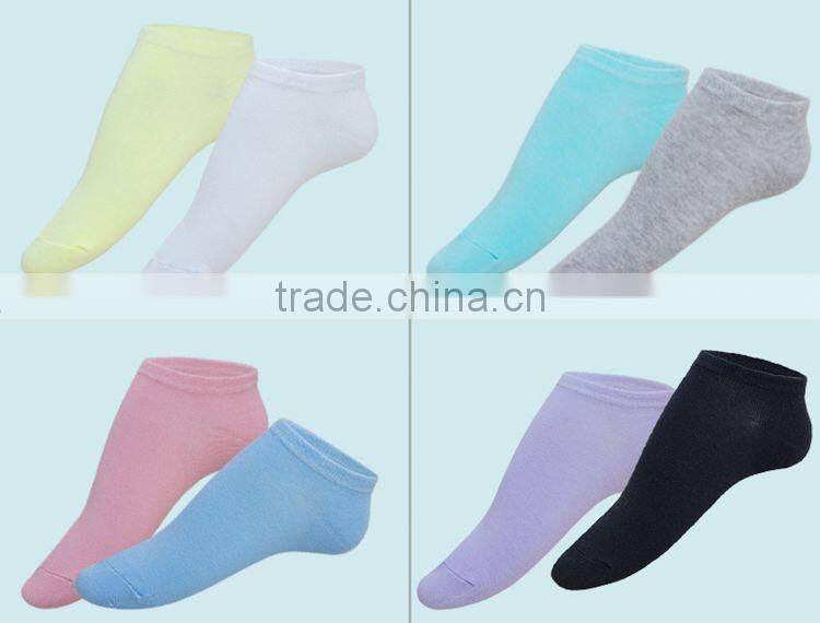 lady ankle 100% cotton solid color sport socks