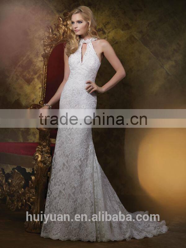 white full lace off shoulder A-line bridal chic wedding dresses
