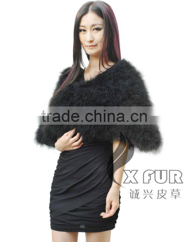 CX-B-87A Turkey Feather Ladies Fashion Fur bridal Cape