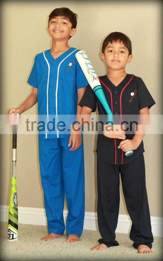 2017 Custom Kids Plain Pajamas Sleepwear With Embroidered