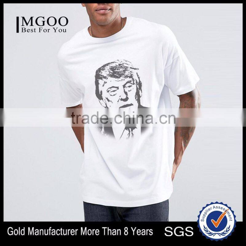 2017 Wholesale Cotton Silk Screen Printing Tshirts American Apparel Streetwear Private Label Custom Trump Photo Tees