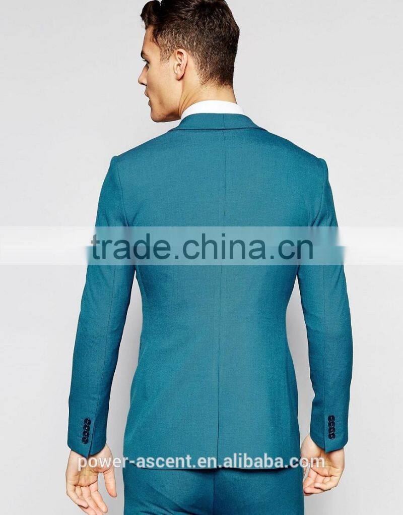 2016 men's hot sale amazing skinny turquoise suit jacket