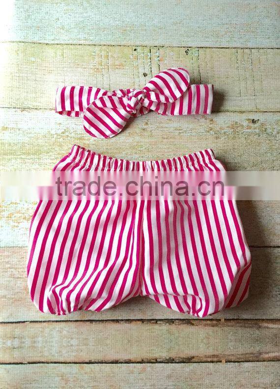 Soft Children Clothing Wholesale Cotton Baby Diaper Cover Bloomers Baby Girl Gingham Underwear With Baby Headband
