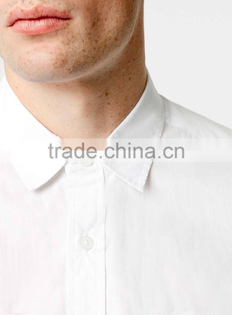 White Double Pocket Poplin Short Sleeve Casual Shirt