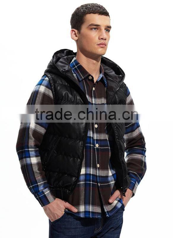 2015 High Quality Black Men's Vest With Hood