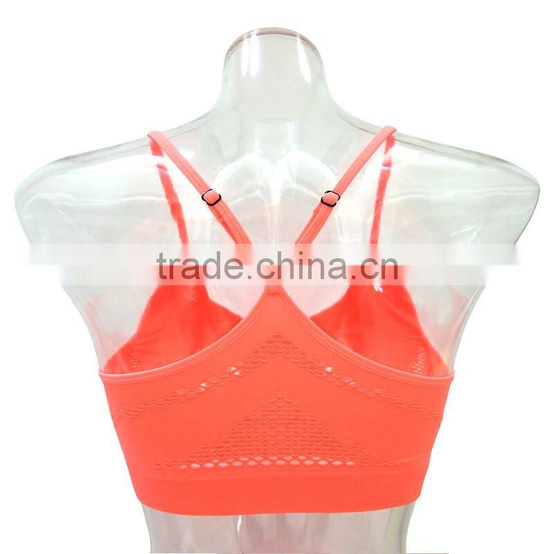 Factory supply neon orange bra top seamless women bra underwear fashion sports bra