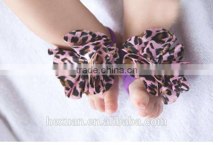TOP BABY Sandals Barefoot Sandals Foot Ties girls Toddler flower Shoes