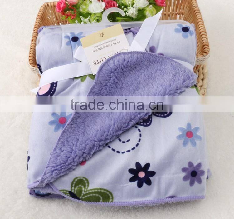 Thickened printed fleeces baby blanket wholesale