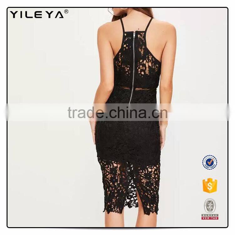 Hot sale women sexy bandage lace dress/2 pieces fashion party dress boutique