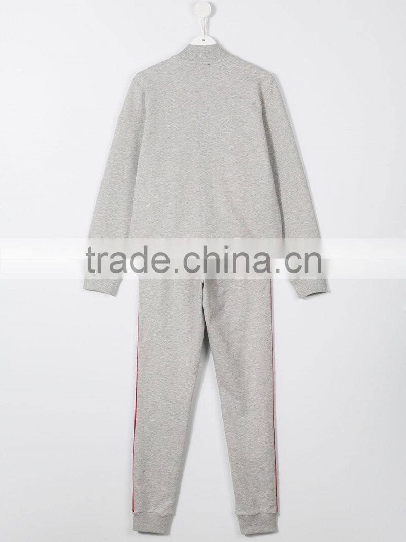2017 wholesale fashion Custom sports suit Kids baby boy contrast pocket tracksuit children's clothing set