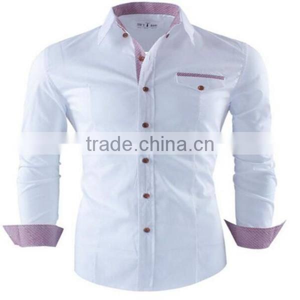 2016 new wholesale Luxury Long Sleeve custom mens casual dress shirts