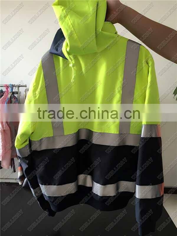 PU COATING UPF 50+ CUSTOMIZED HI VIS YELLOW WORK JACKET