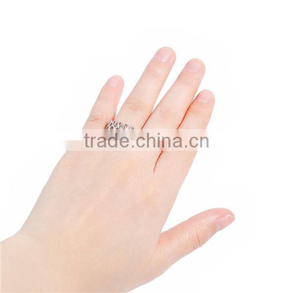 Copper Open Rings Silver Tone Hollow