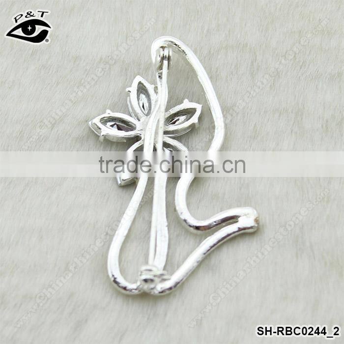 Rhinestone Brooch For wedding invitation Crystal Flower Shape Brooch pins