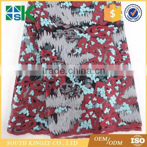 Wholesale beads decoration tulle embroidery swiss lace fabric african swiss voile