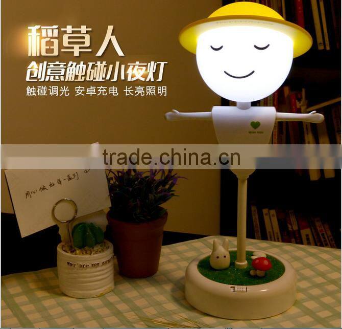 Portable scarecrow mini usb port decorative led night light for baby,kids,children,bedroom