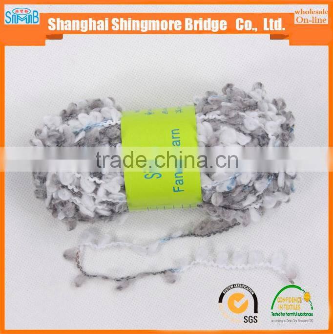 alibaba chiina fancy yarn supplier cheap sales high standard 100% polyester boucle yarn with balls for knitting