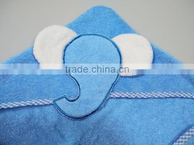elephant hooded baby towel cotton terry hooded bath towel blue&pink