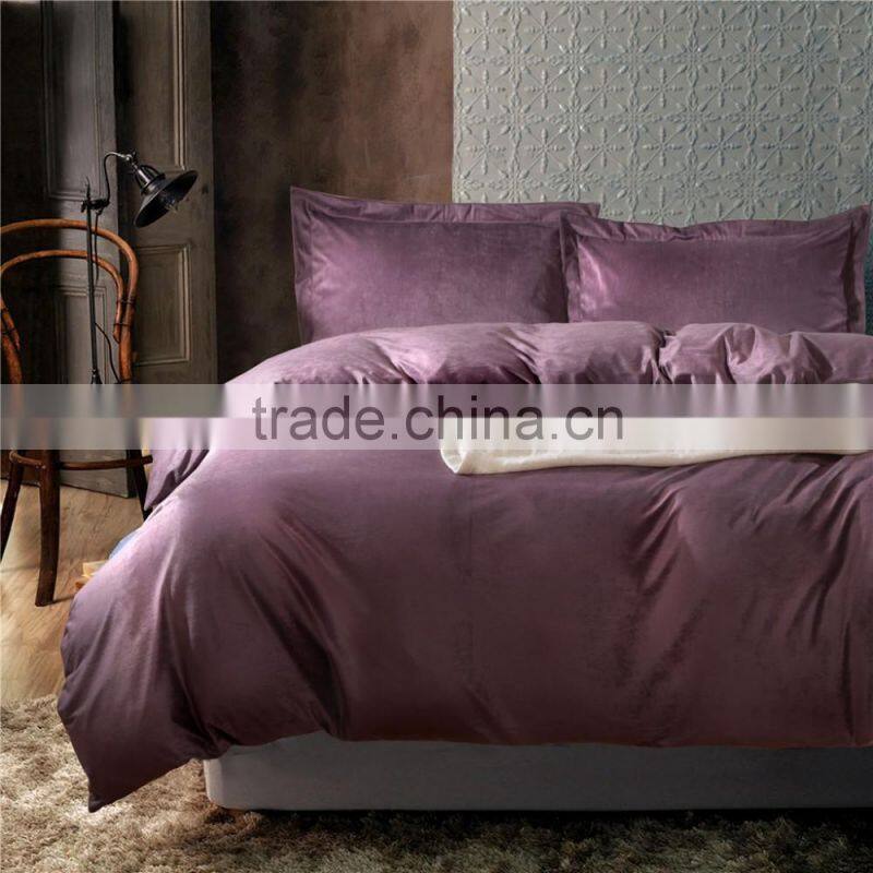 2017 NEW DESIGN SUPER SOFT MICROFIBER PURPLE 4PCS BEDDING SET