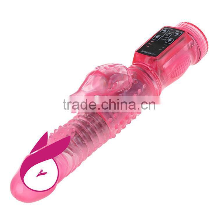 Girls Masturbation Rotating Head Dildo Vibrator Rabbit Sex Toy Massage