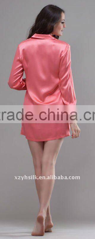 Women's Silk Short Sleeve Nightshirts