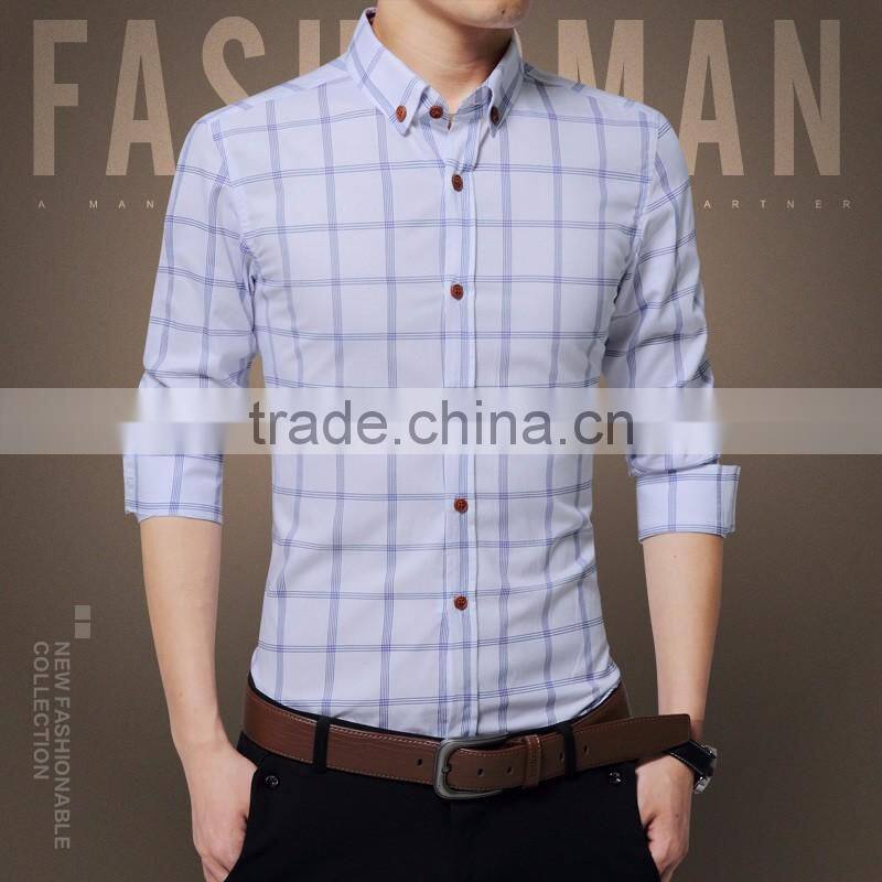 Men plaid long sleeve shirt