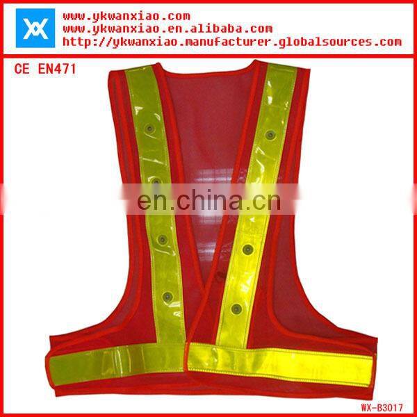 factory custom made light mesh led tubes flashing led lights high visibility Flashing reflective jacket LED