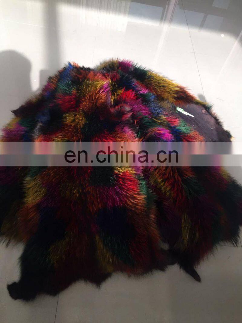 Factory wholesale high quality Dyed Raccoon fur skin