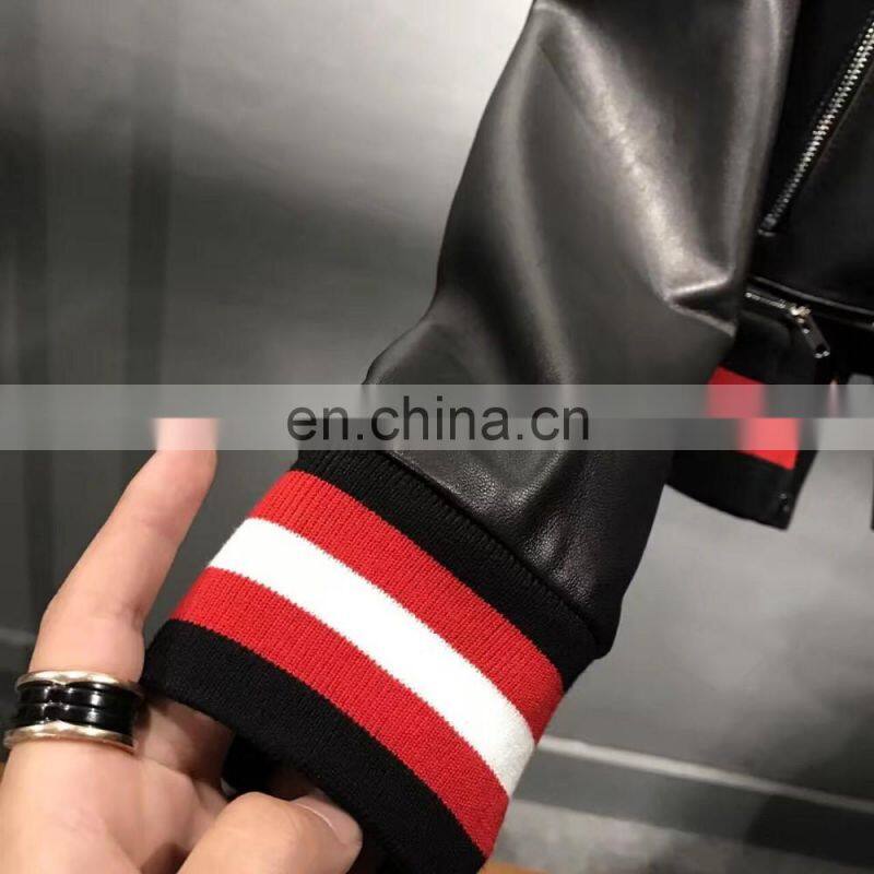 Spring Slim Fit Fashion Women Jacket Lamb Leather Jacket