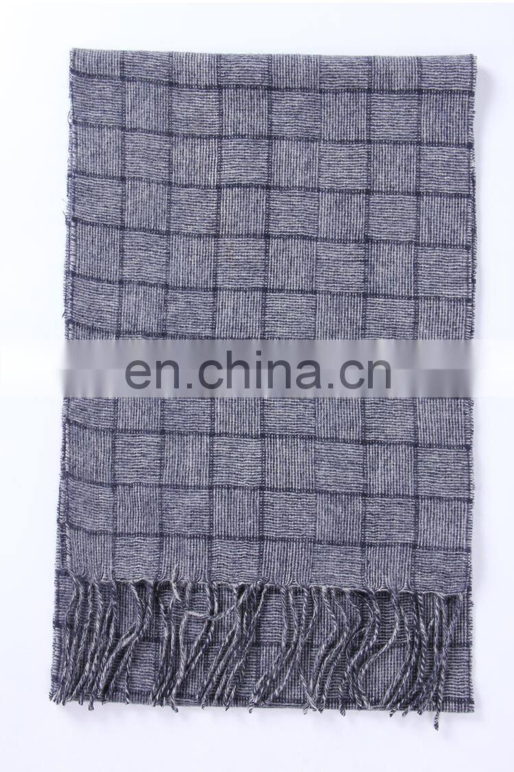 inner mongolia 2017 autumn winter woolen thick men warm classic plaid long tassel wool scarf