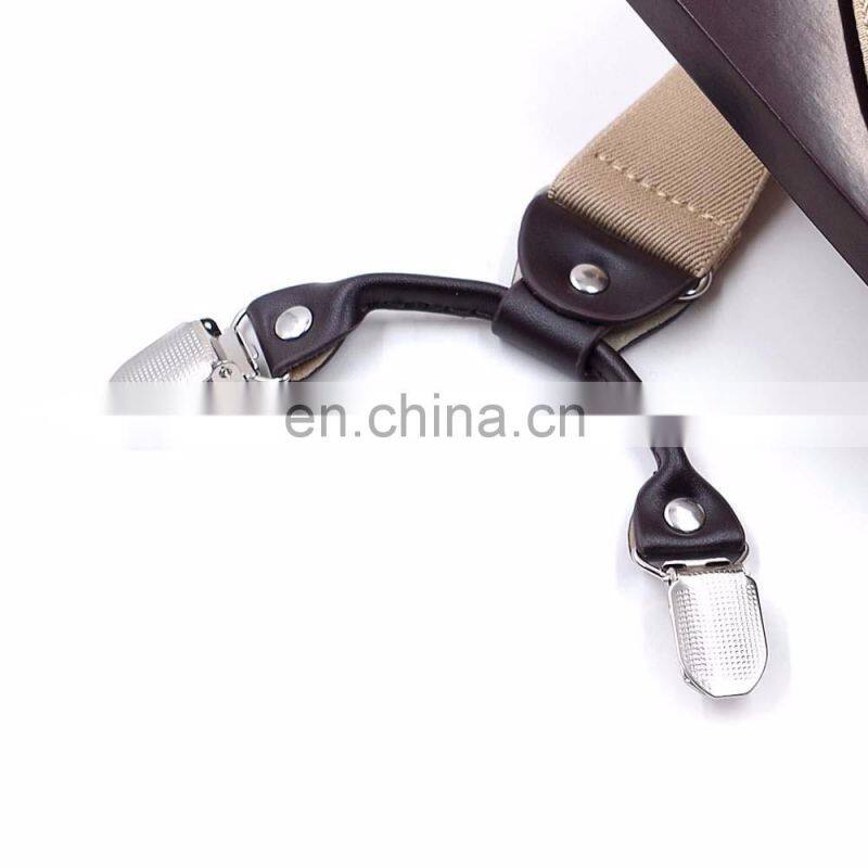 HOT SALE Adult Men's 4 clips high quality solid colors suspenders