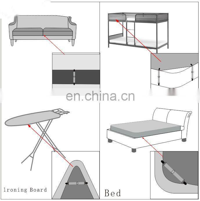 Fashion hot sale Set 4 Adjustable Mattress Pad Cover holders Bed Sheet Cover Straps holders