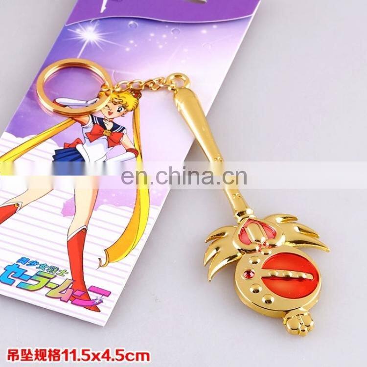 New Style Hot golden Moon Sailor Moon Key Chain Wholesale Fashion Anime SailorMoon Key Chain for Kid