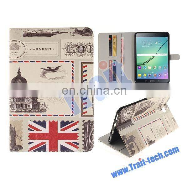 England Flag Pattern Soft TPU+ PU Leather Antiscratch Full Body Case for Samsung Galaxy Tab S2 T710