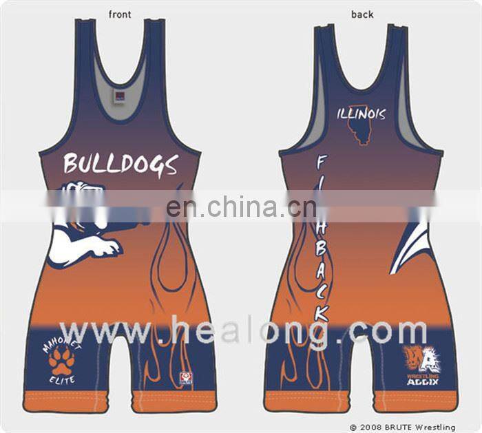 Healong Dye-Sublimation Printing 2014 Wrestling Jersey No Name