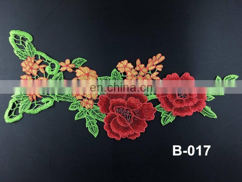 B-014 bridal front piece collars sewing on neckline lace applique for garment lace applique embroidery designs