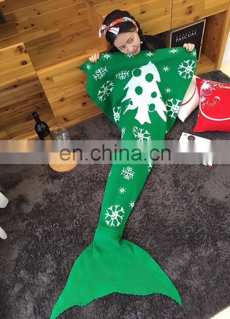 High end Popular christmas gift Mermaid Tail Blanket for mommy and kids